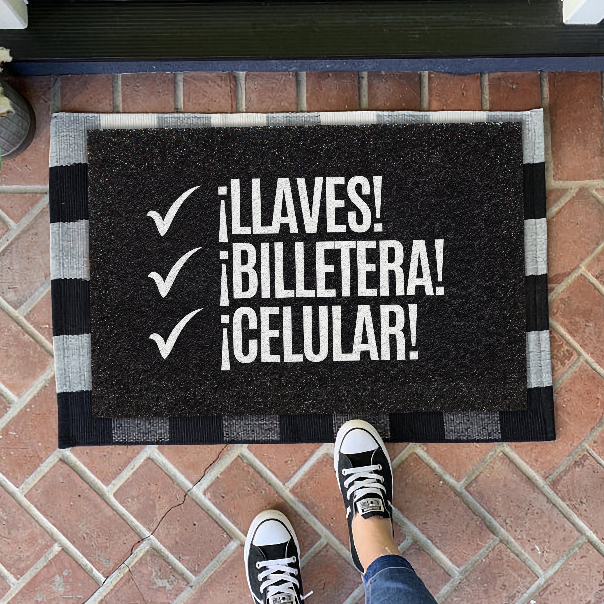 Felpudo ¡Llaves! ¡Billetera! ¡Celular!