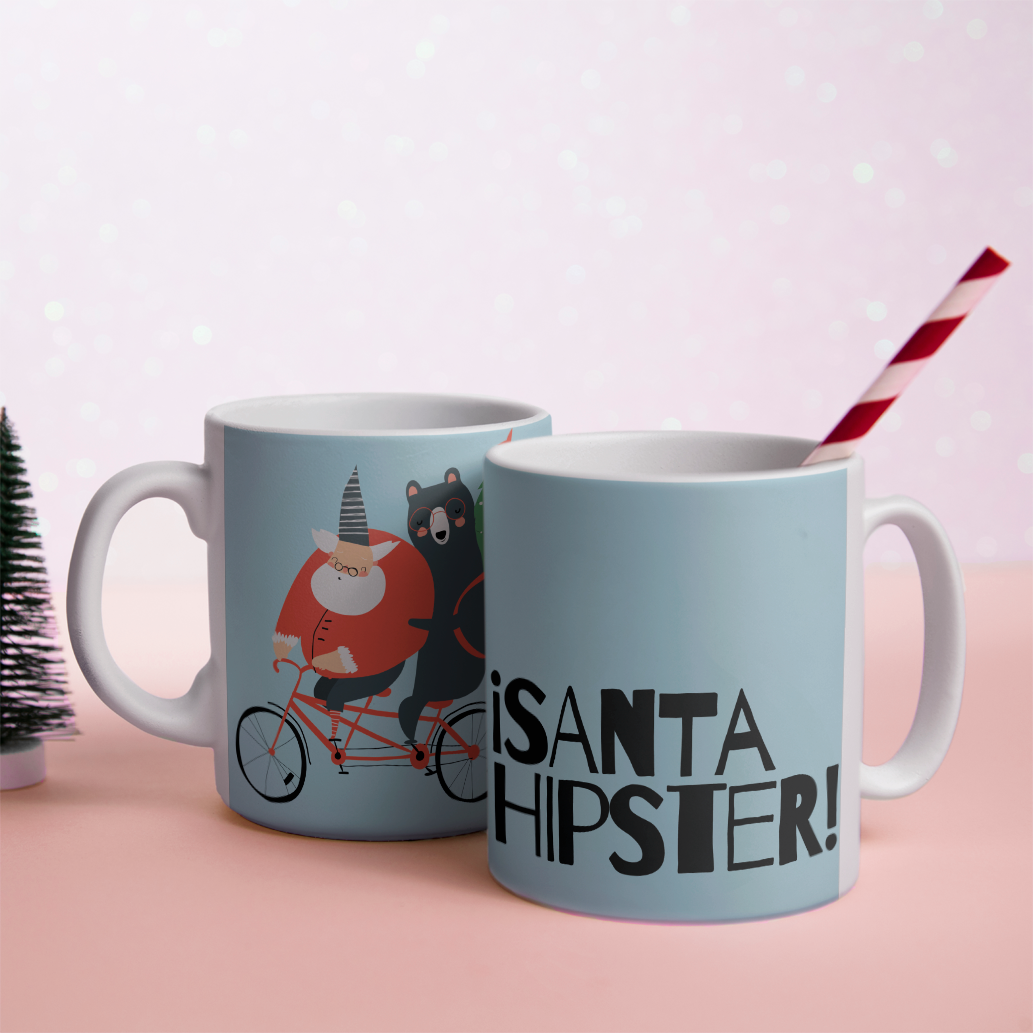 Taza Navideña - ¡Santa Hipster!