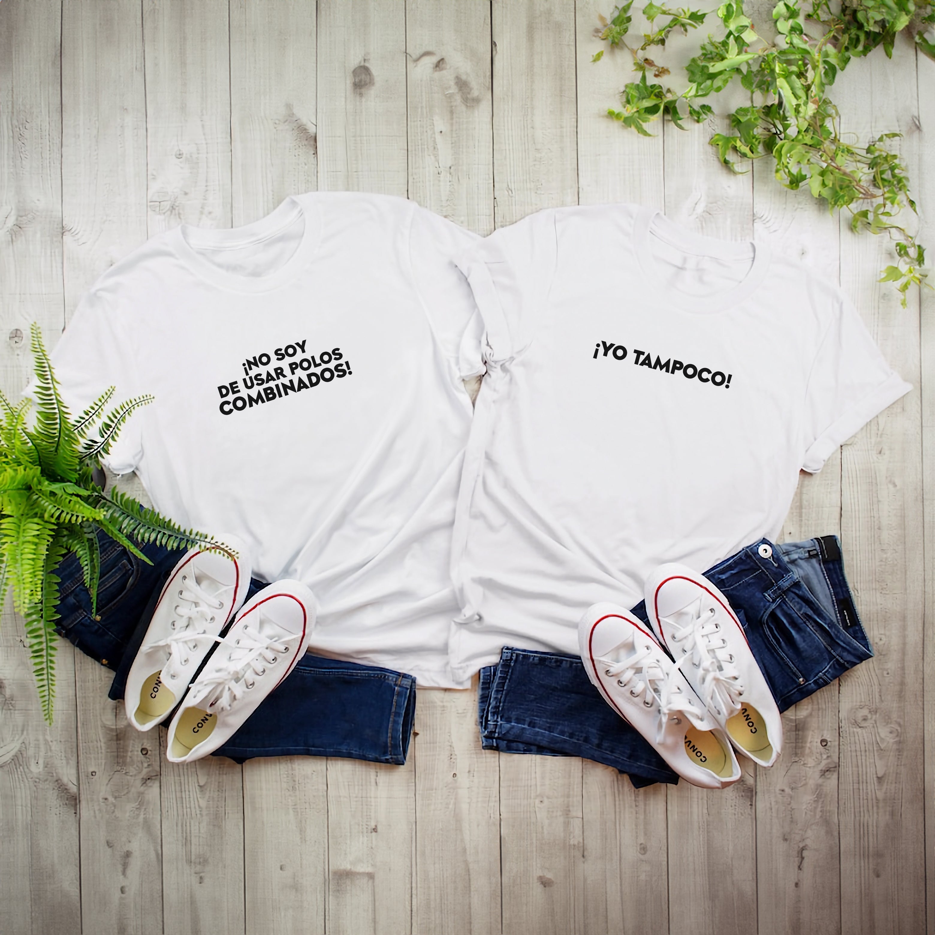 Polos Match Pareja "No soy de usar polos combinados - Yo tampoco"