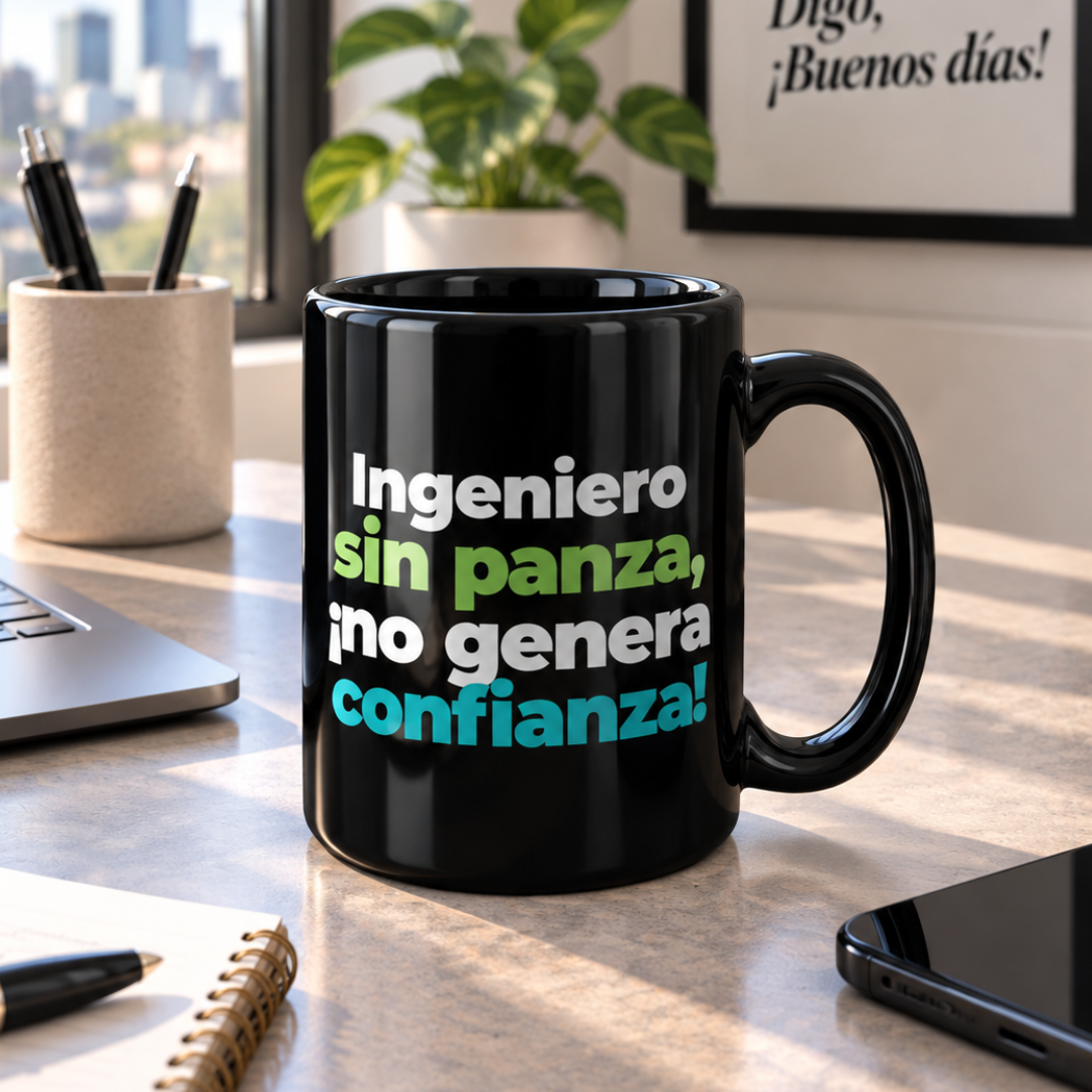 Taza Ingeniero sin panza, ¡no genera confianza!