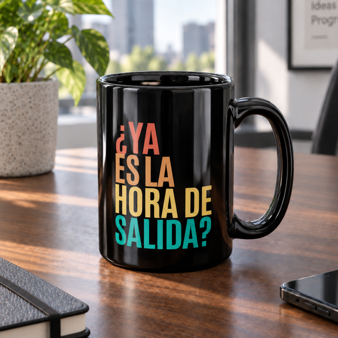 Taza ¿Ya es la hora de salida?