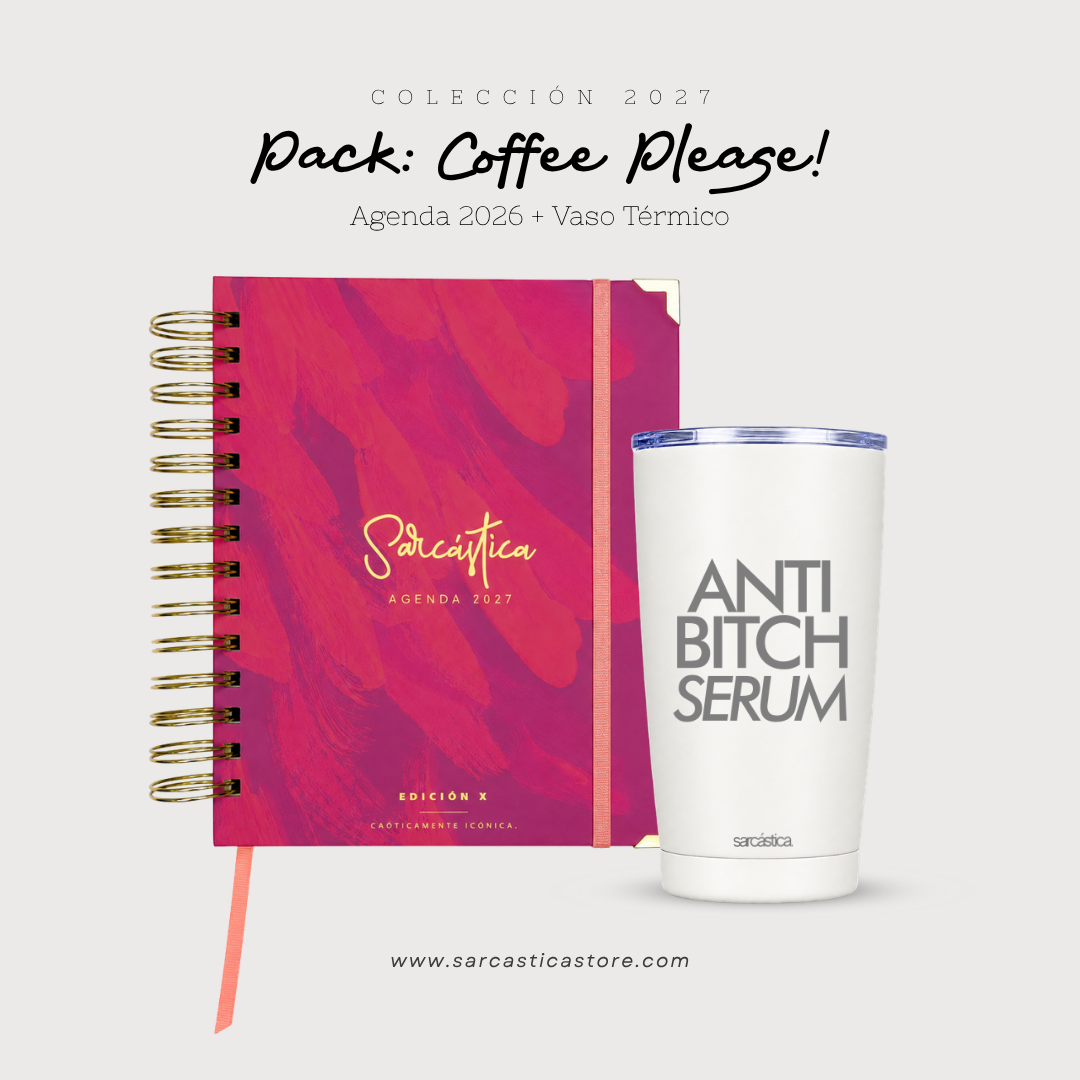 Pack Agenda: Coffee Please! (Agenda Sarcástica 2027 + Vaso Térmico) (PREVENTA)