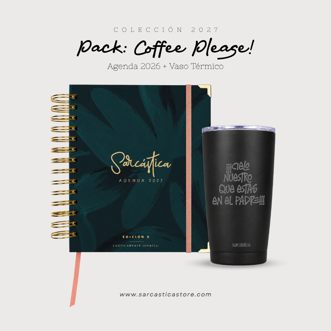 Pack Agenda: Coffee Please! (Agenda Sarcástica 2027 + Vaso Térmico) (PREVENTA)