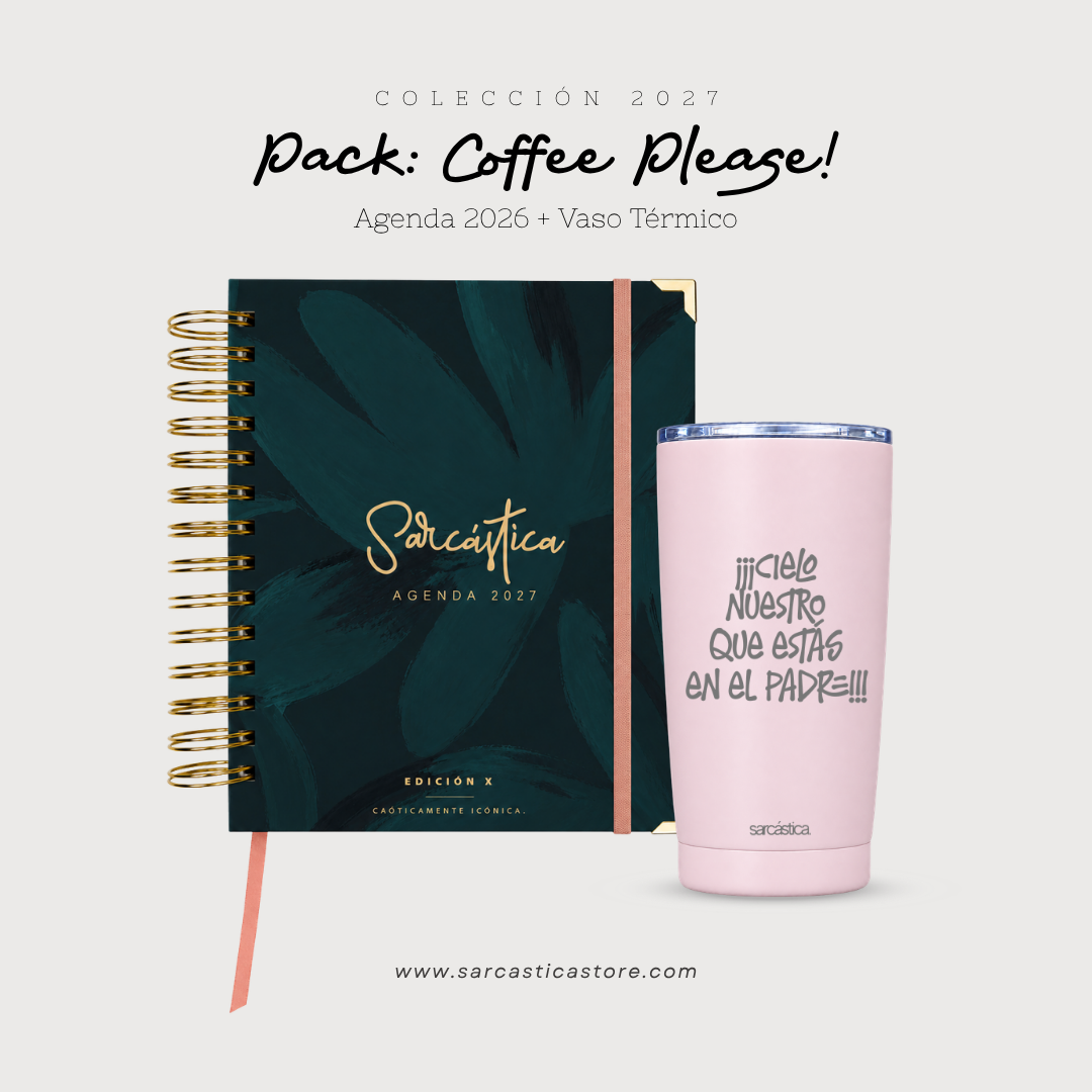 Pack Agenda: Coffee Please! (Agenda Sarcástica 2027 + Vaso Térmico) (PREVENTA)