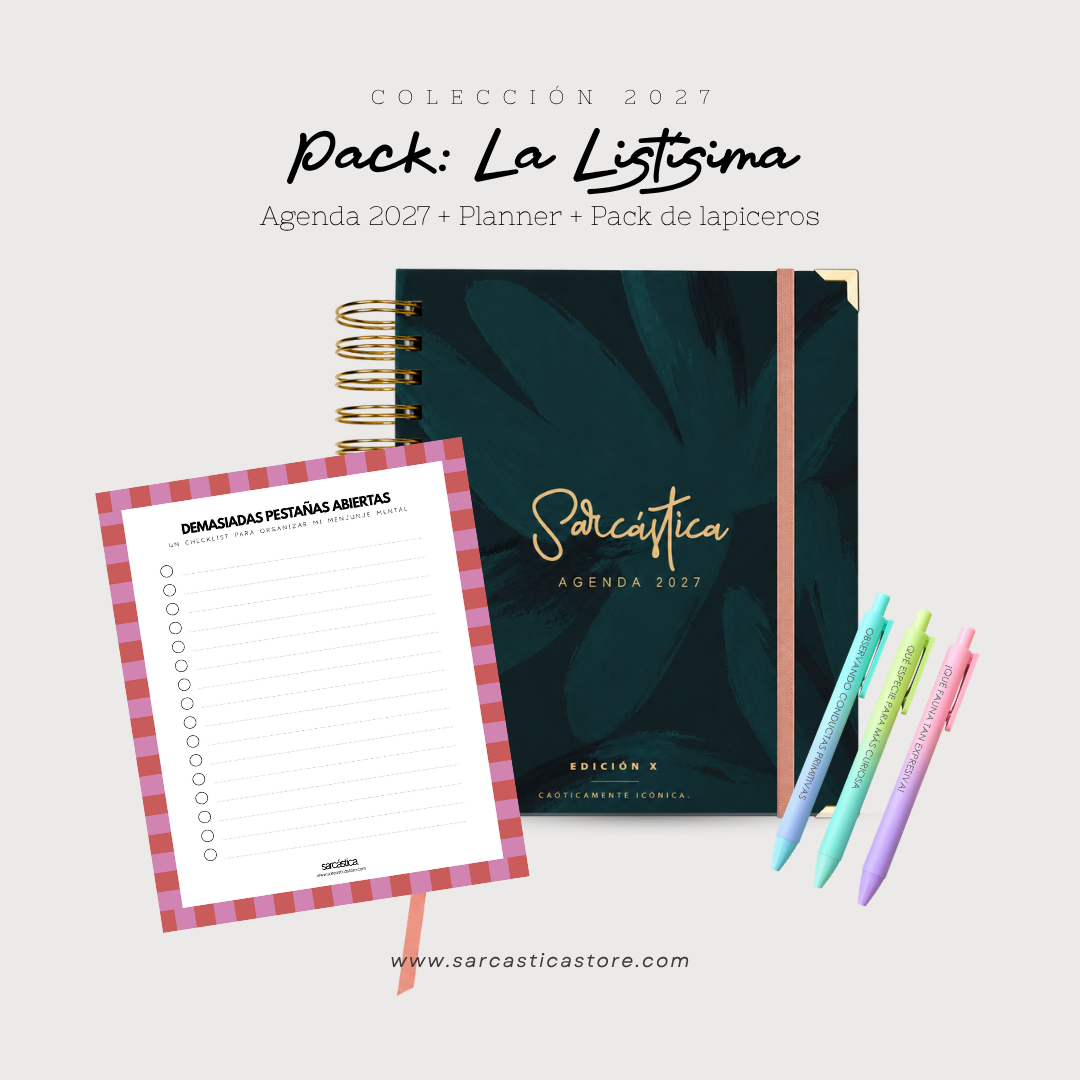 Pack Agenda: La Listísima (Agenda Sarcástica 2027 + Planner + Lapiceros) (PREVENTA)