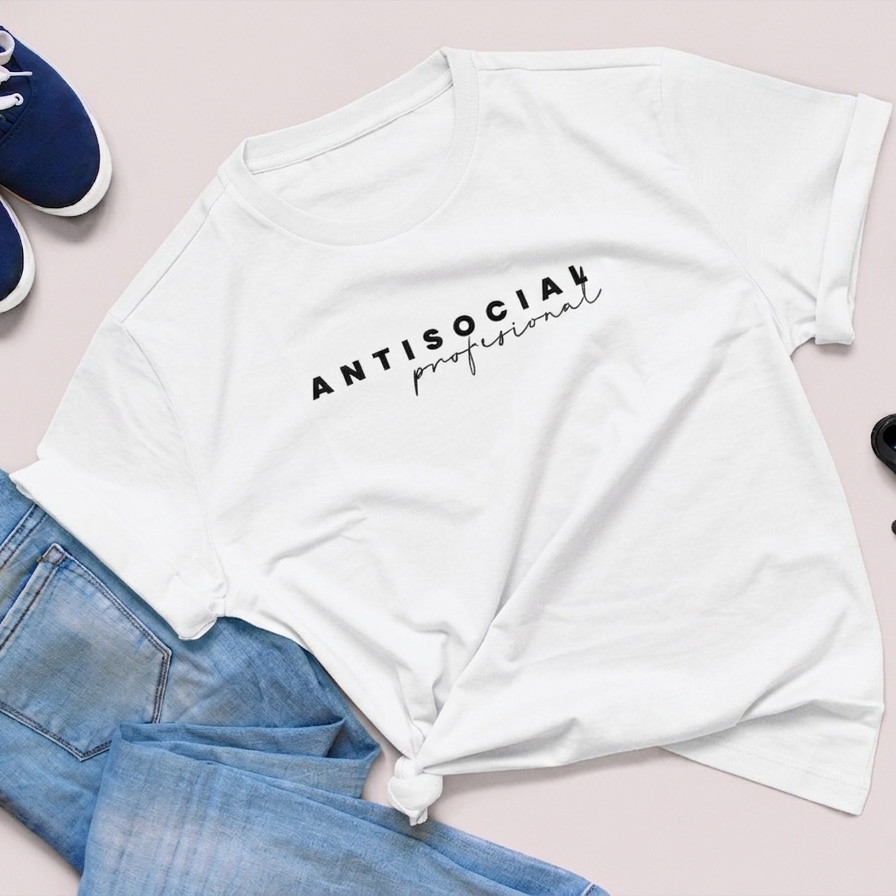 Polo Mujer "Antisocial Profesional"