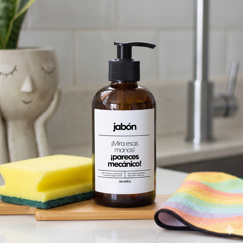 Dispensador Jabón | ¡Mira esas manos! ¡Pareces mecánico!
