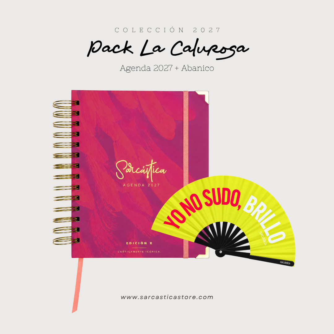 Pack Agenda: La Calurosa (Agenda Sarcástica 2027 + Abanico) (PREVENTA)