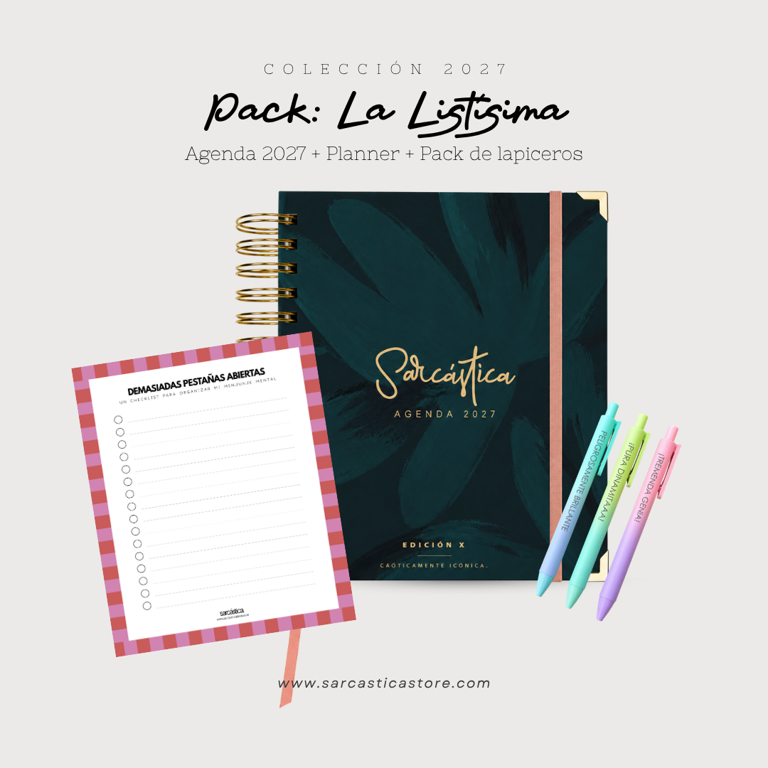 Pack Agenda: La Listísima (Agenda Sarcástica 2027 + Planner + Lapiceros) (PREVENTA)