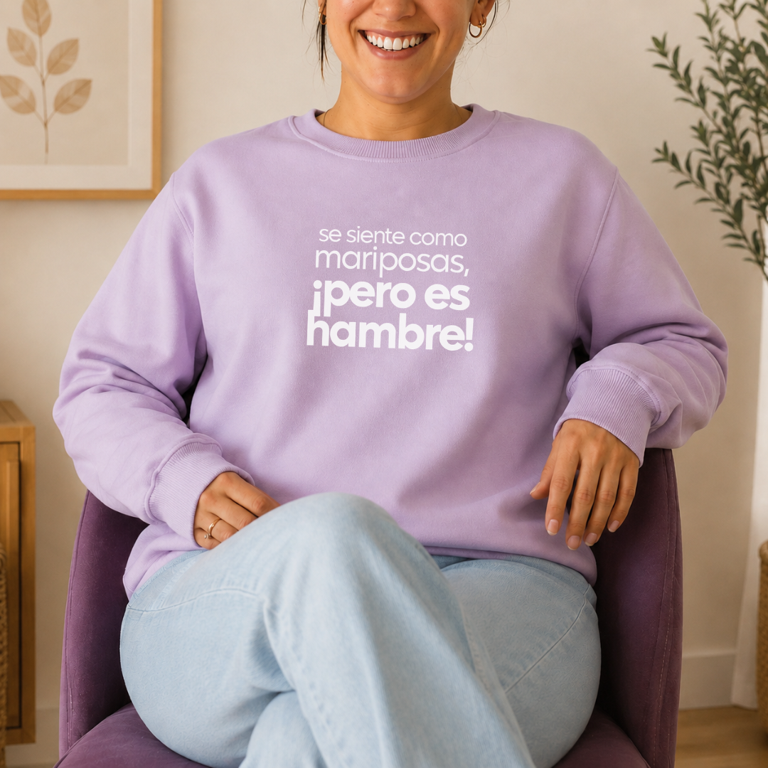 Polera l Mujer - Se siente como mariposas, ¡pero es hambre!