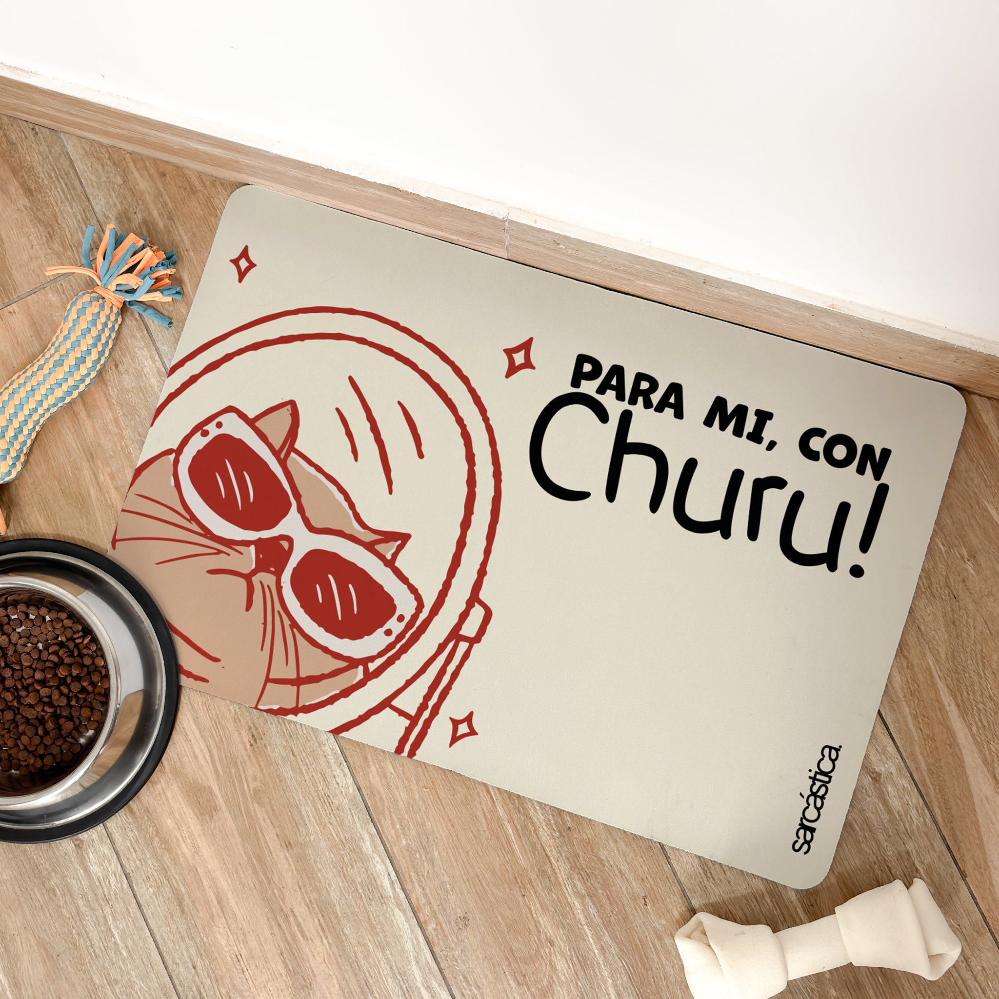 Tapete de Comida Mascotas Para mi, con Churu!