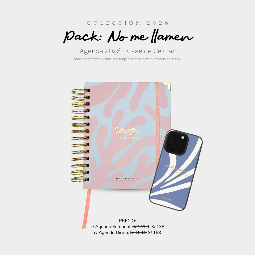 Pack: Agenda - No me llamen + Case - Millonaria en Construcción
