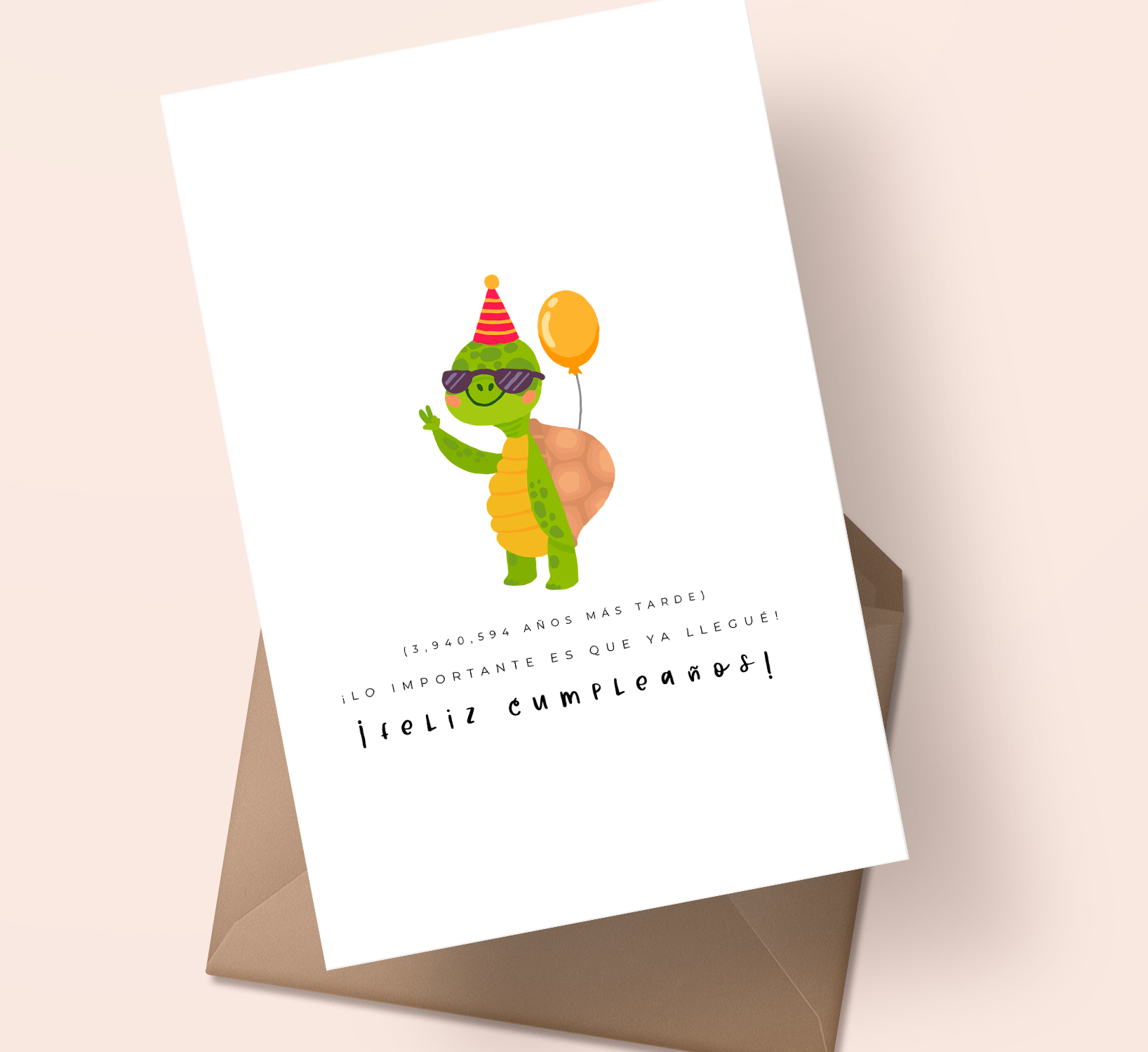 Postal Tortuga ¡Feliz Cumpleaños Atrasado!