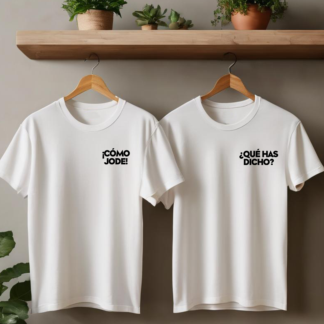 Polos Match Pareja "¡Cómo jode! - ¿Qué has dicho?"