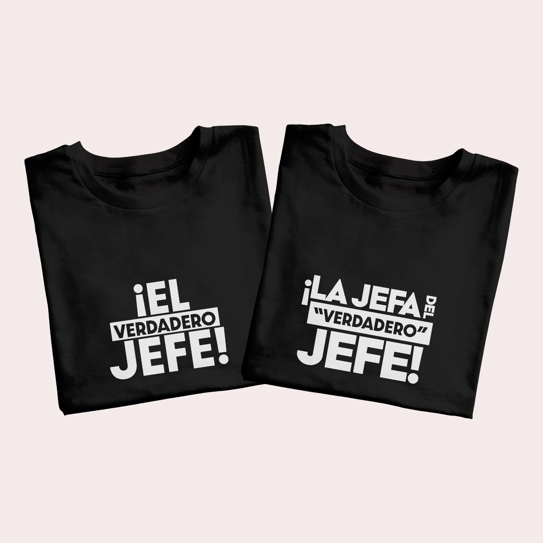 Polos Match Pareja "El jefe - La jefa del jefe"