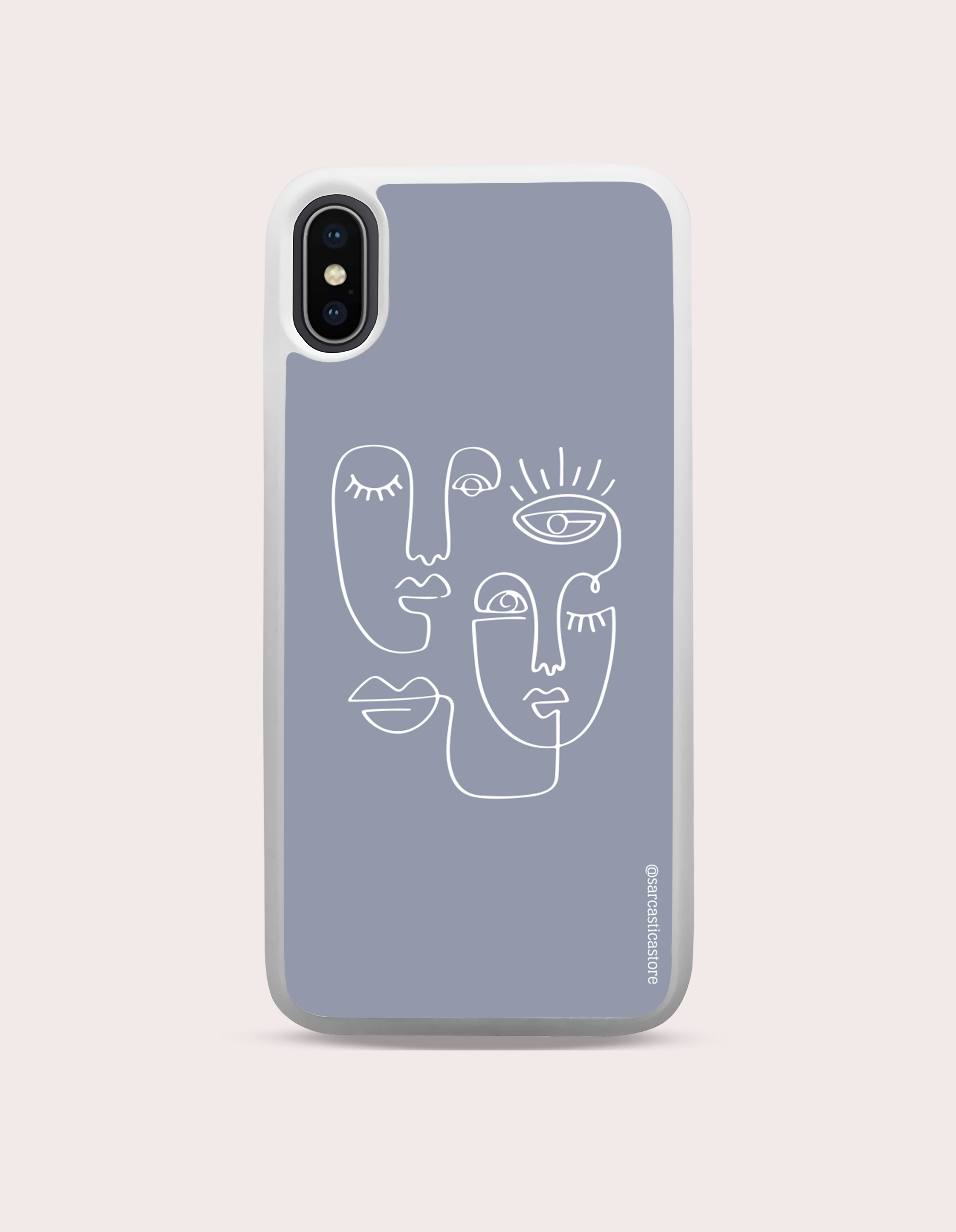 Case Arte Lineal - Azul Grisáceo