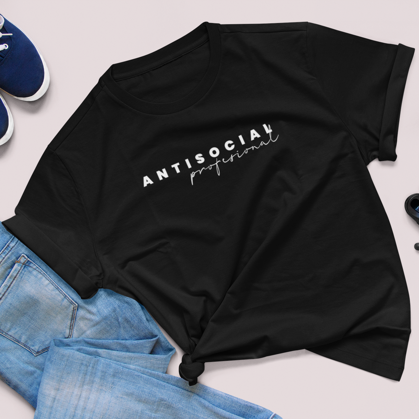 Polo Mujer "Antisocial Profesional"