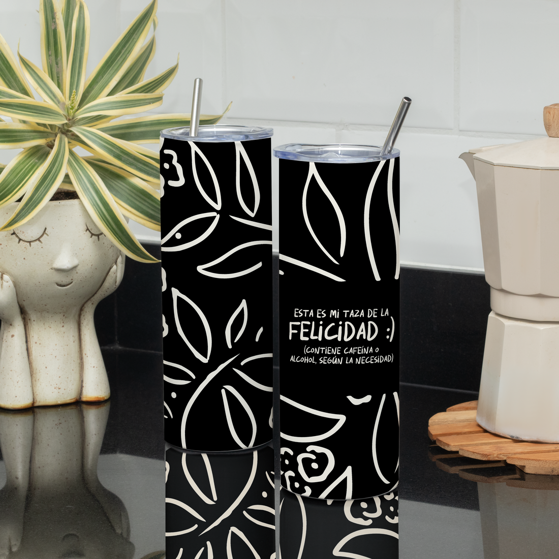 Tumbler Esta es mi taza de la felicidad :) (Black)