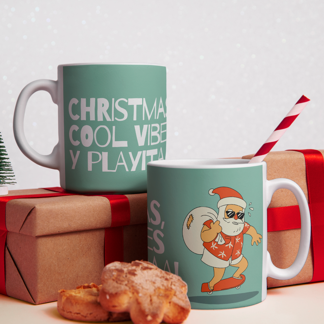 Taza Navideña - Christmas, cool vibes y playitaaa!