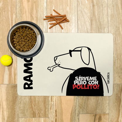 Tapete de Comida Mascotas Sírveme pero con Pollito! (White)