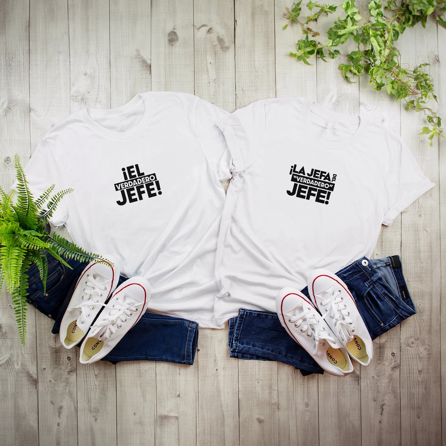 Polos Match Pareja "El jefe - La jefa del jefe"