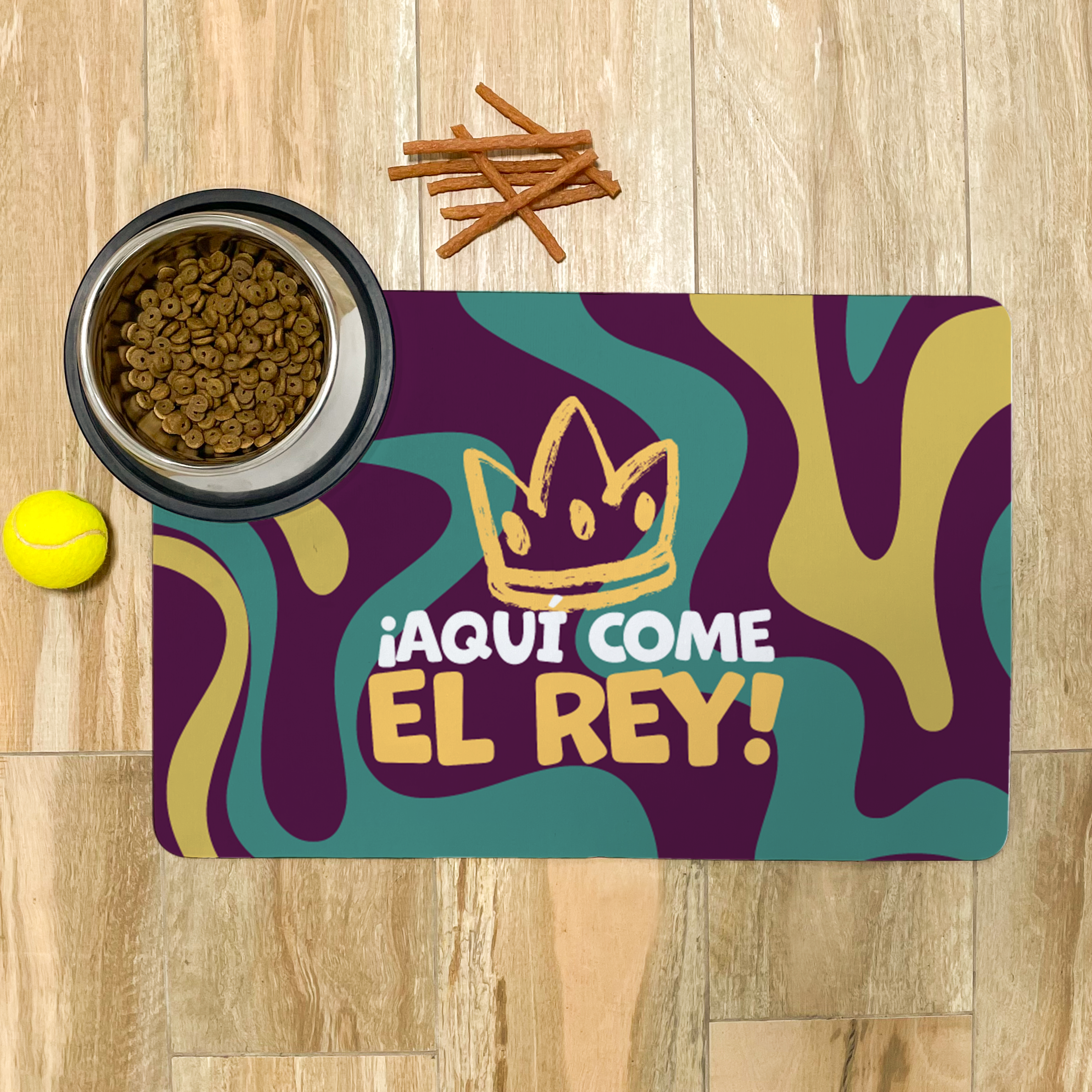 Tapete de Comida Mascotas ¡Aquí come el Rey!