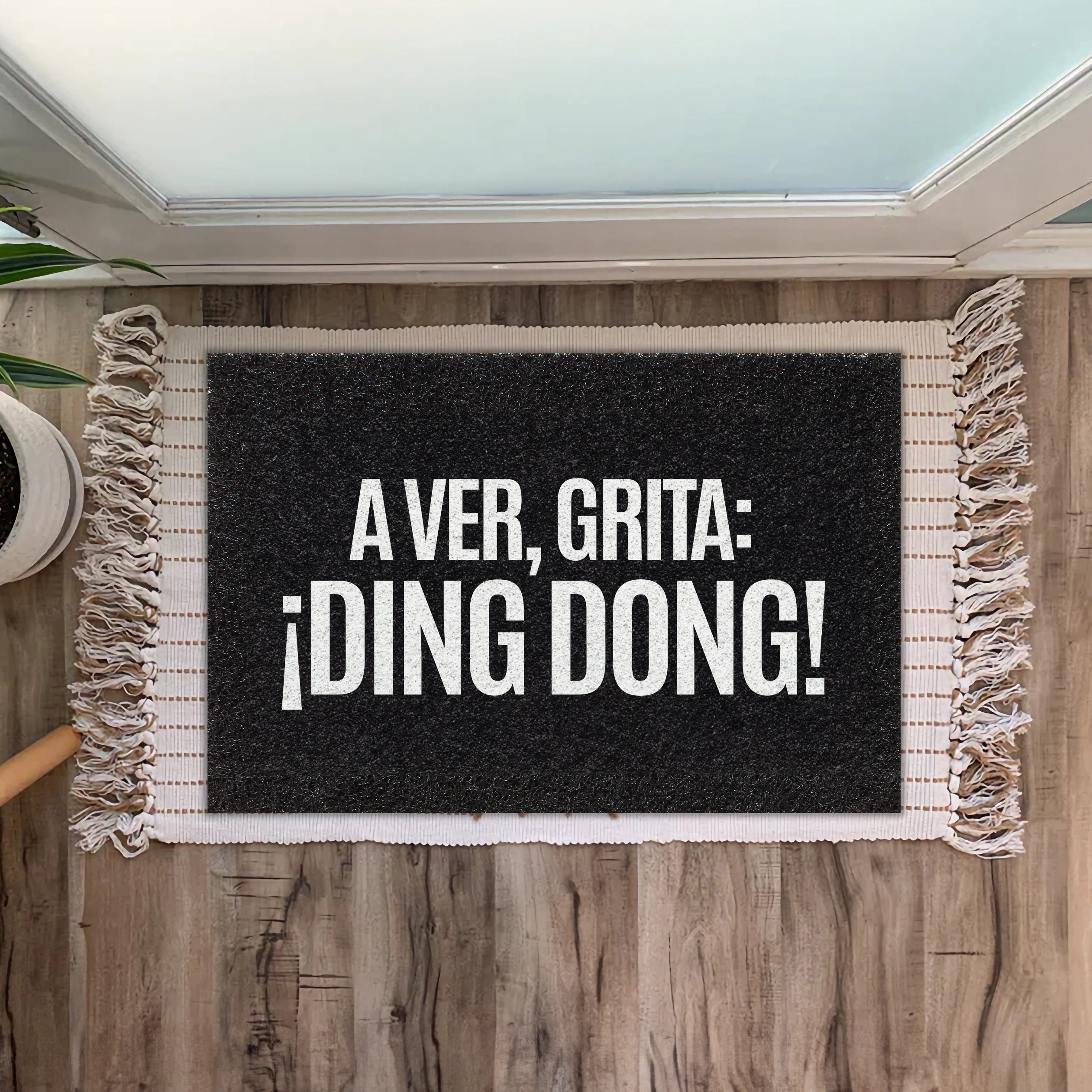 Felpudo Grita ¡Ding dong!