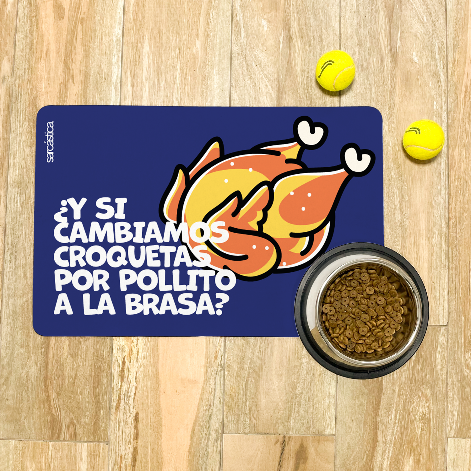 Tapete de Comida Mascotas ¿Y si cambiamos croquetas por pollito a la brasa?