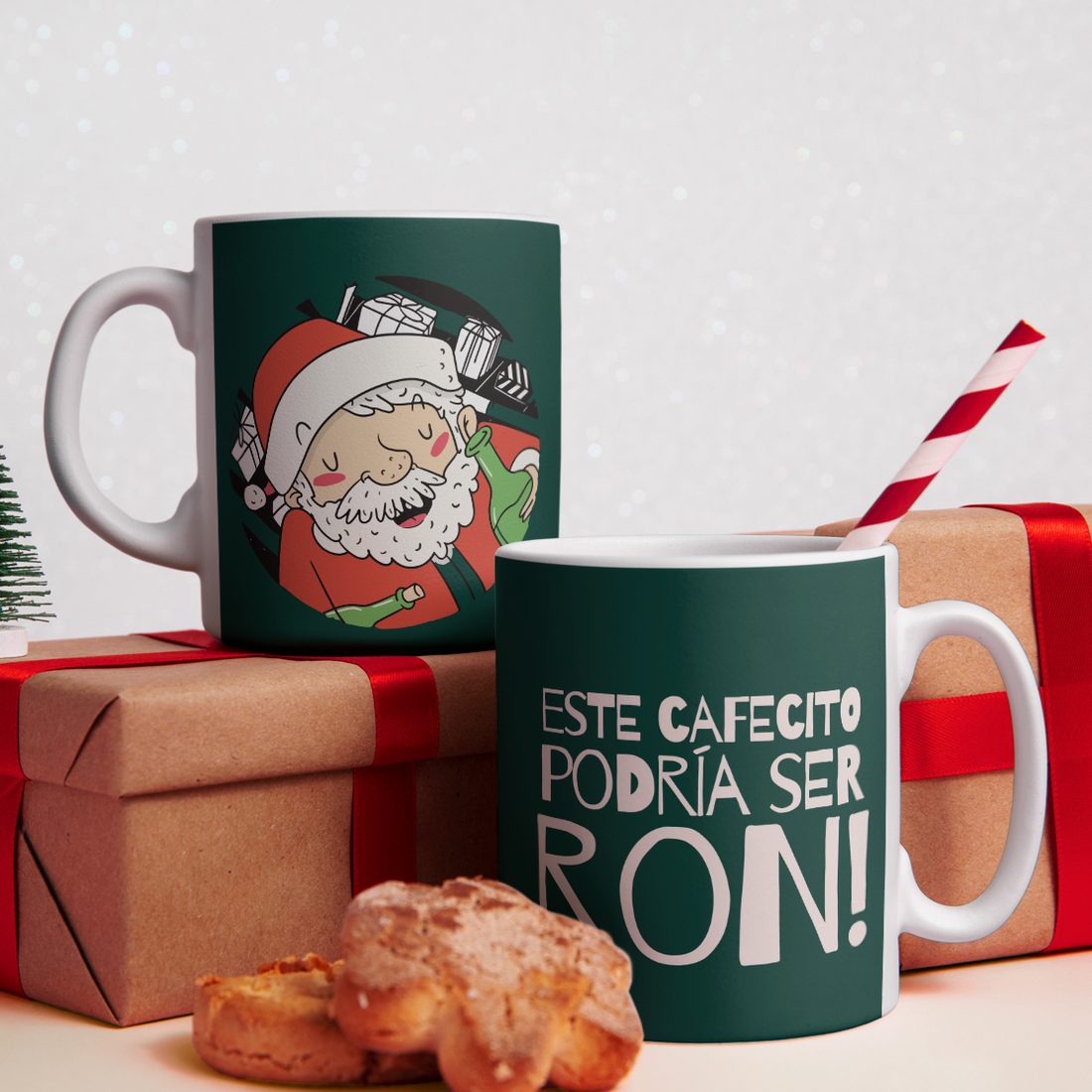 Taza Navideña - Este cafecito podría ser Ron!