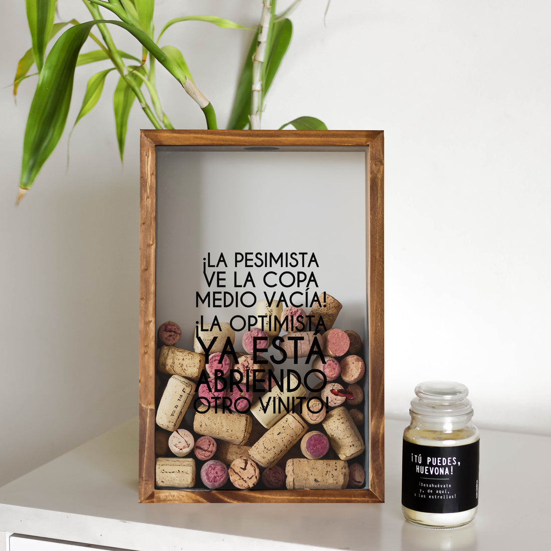 Porta Corchos ¡La pesimista! y ¡La optimista!