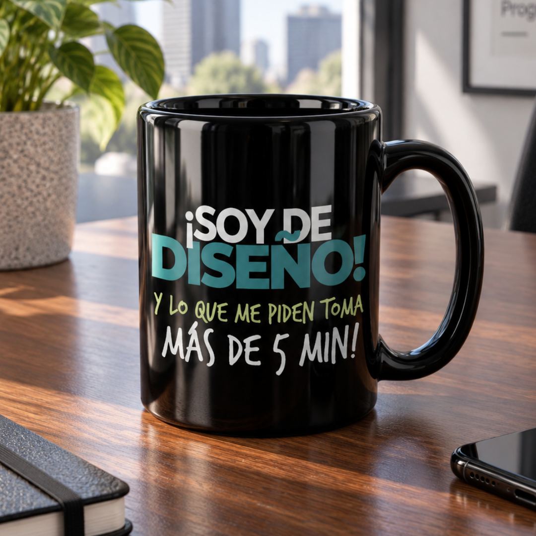 Taza Trabajo ¡Soy de diseño! y lo que me piden toma más de 5 min!