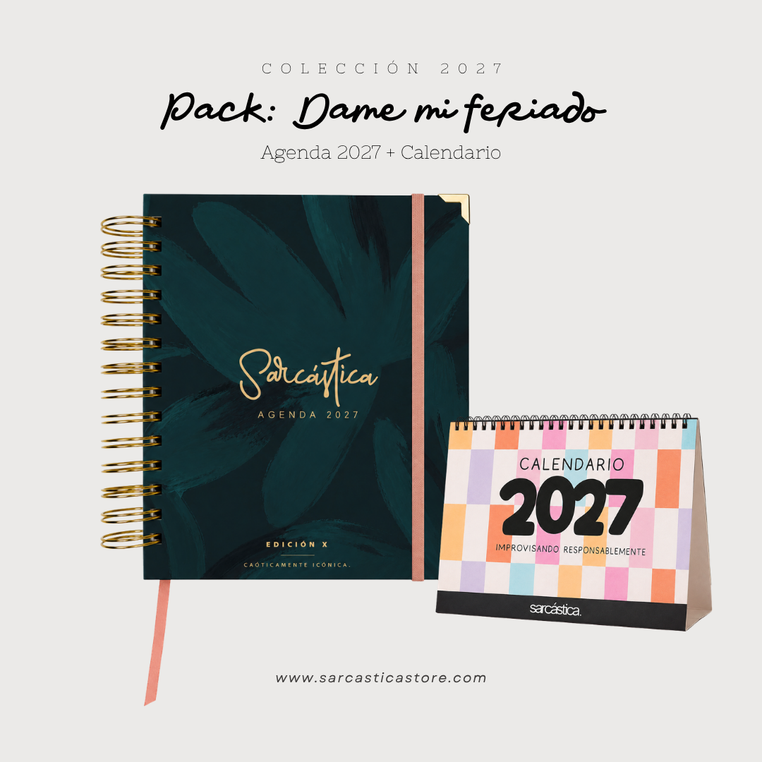 Pack Agenda: Dame mi Feriado (Agenda Sarcástica 2027 + Calendario) (PREVENTA)
