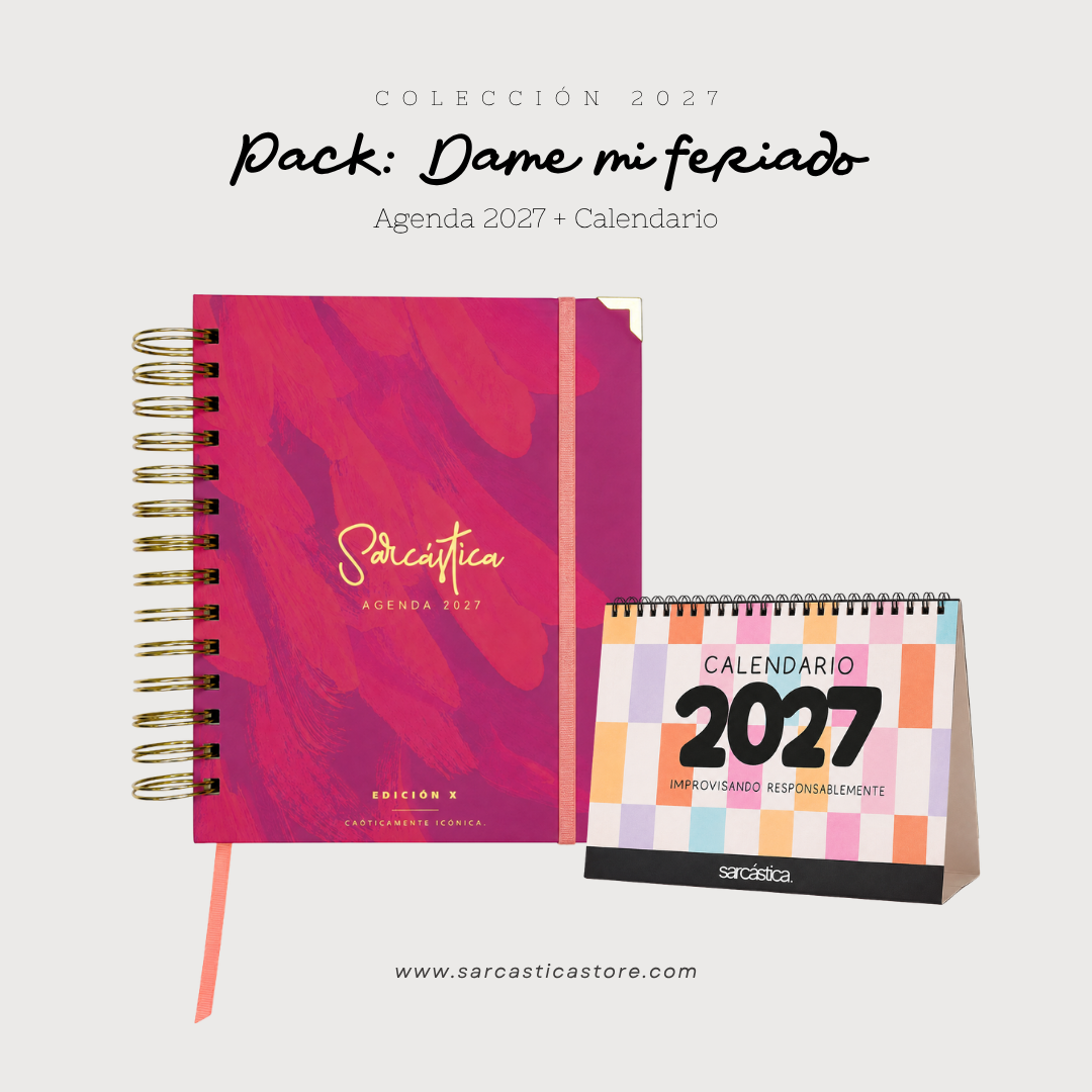 Pack Agenda: Dame mi Feriado (Agenda Sarcástica 2027 + Calendario) (PREVENTA)