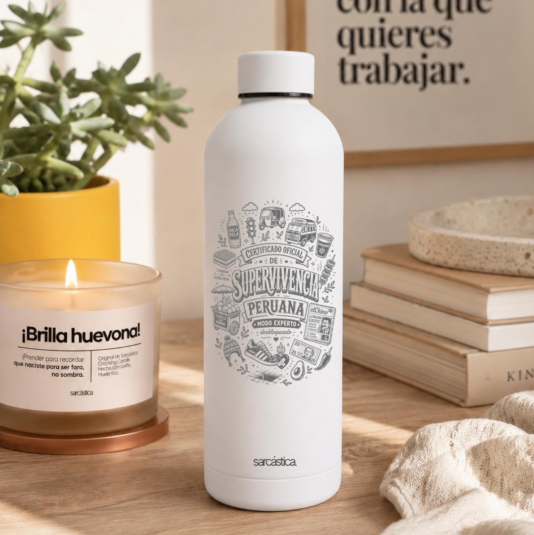 Botella Térmica Velvet: Supervivencia Peruana