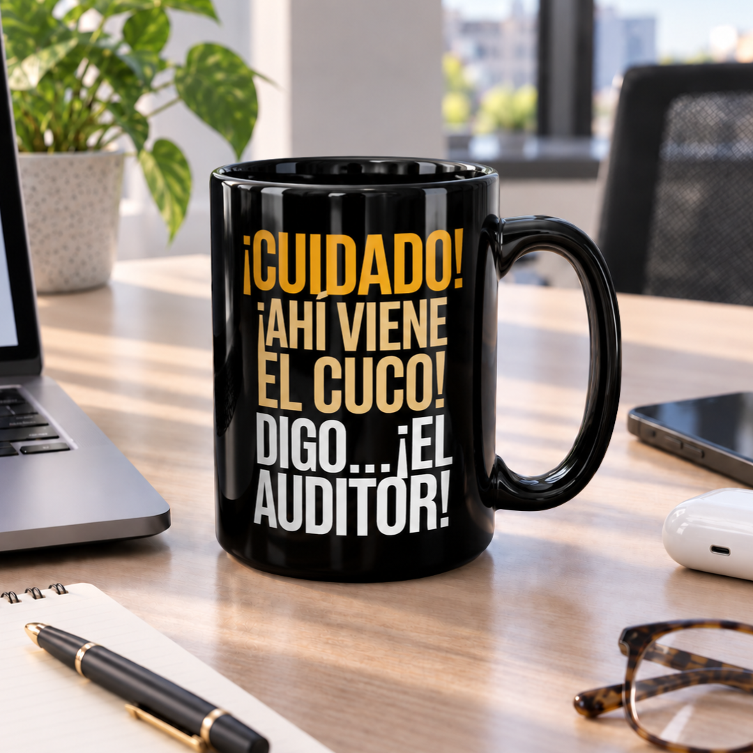 Taza Auditor/a ¡Cuidado! ¡Ahí viene el cuco!