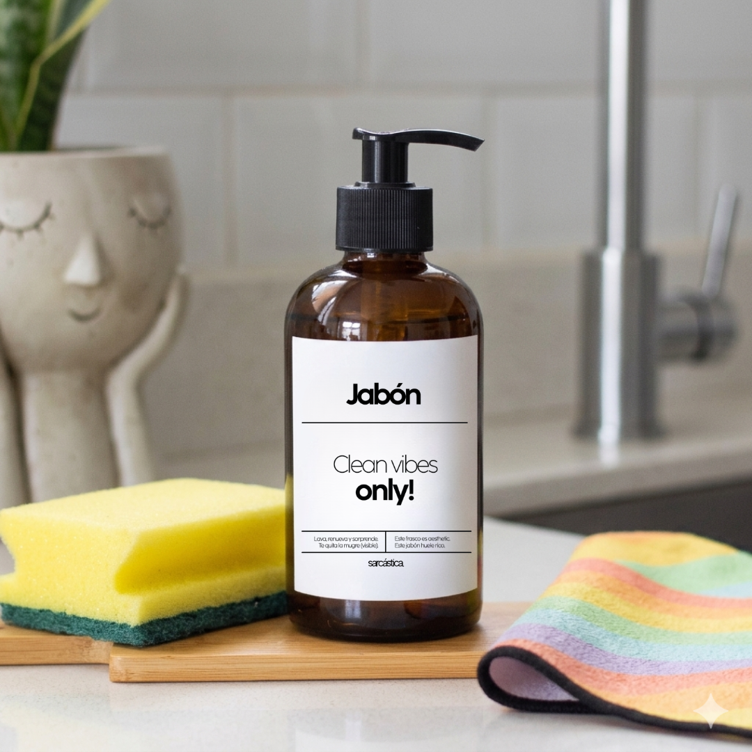 Dispensador Jabón | Clean vibes only