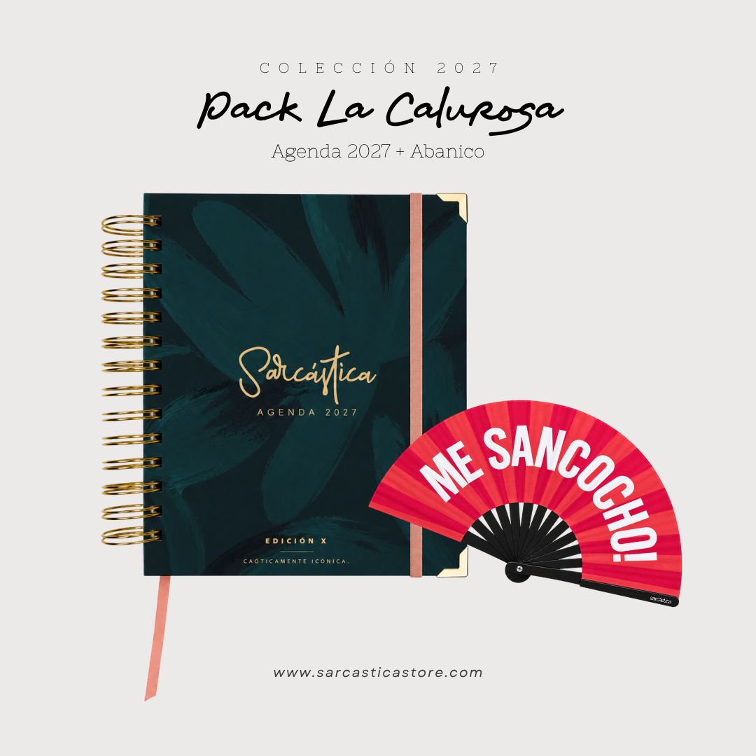 Pack Agenda: La Calurosa (Agenda Sarcástica 2027 + Abanico) (PREVENTA)