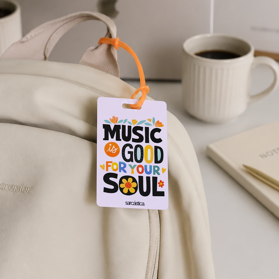 Tags de Mochila Escolar - Music is good for your soul