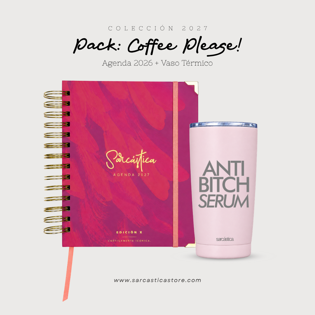 Pack Agenda: Coffee Please! (Agenda Sarcástica 2027 + Vaso Térmico) (PREVENTA)
