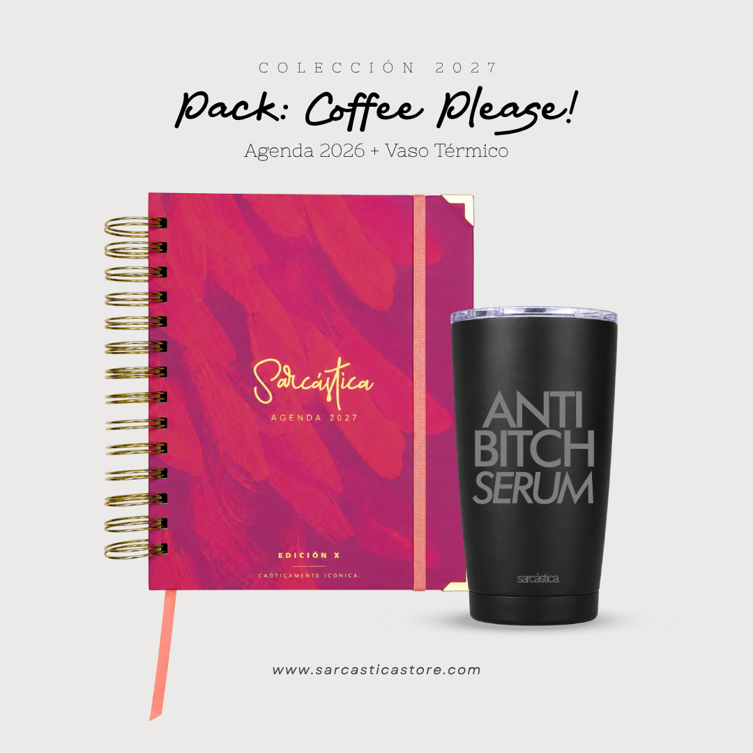 Pack Agenda: Coffee Please! (Agenda Sarcástica 2027 + Vaso Térmico) (PREVENTA)