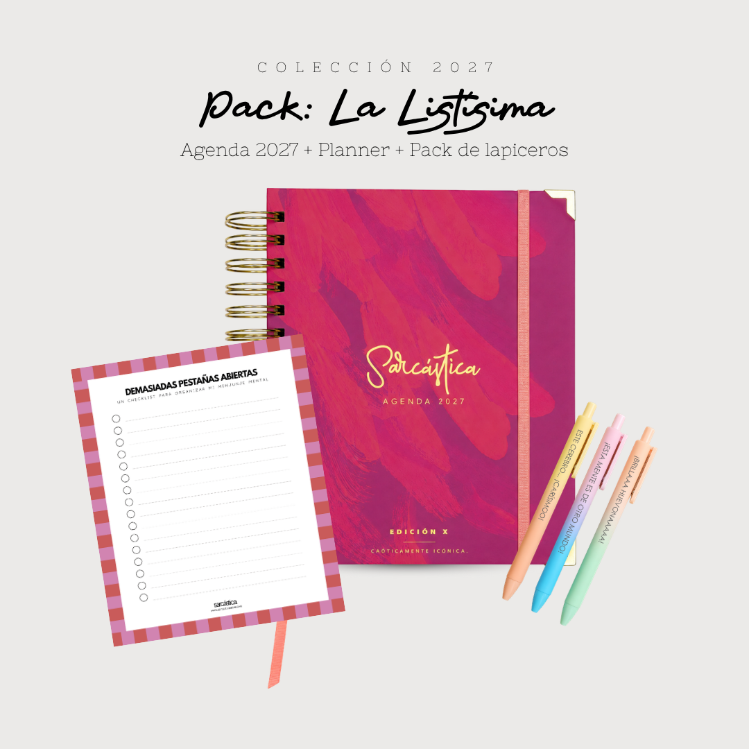 Pack Agenda: La Listísima (Agenda Sarcástica 2027 + Planner + Lapiceros) (PREVENTA)