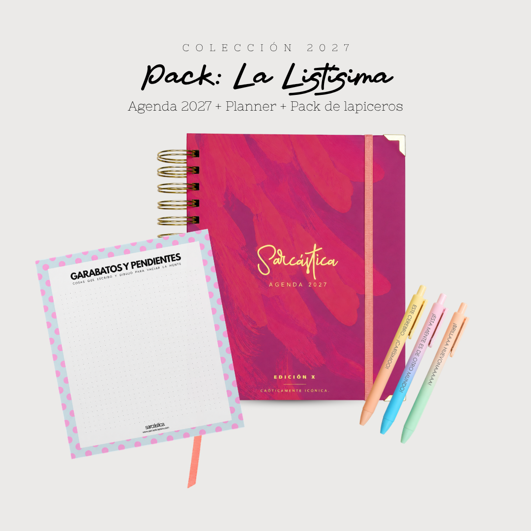 Pack Agenda: La Listísima (Agenda Sarcástica 2027 + Planner + Lapiceros) (PREVENTA)