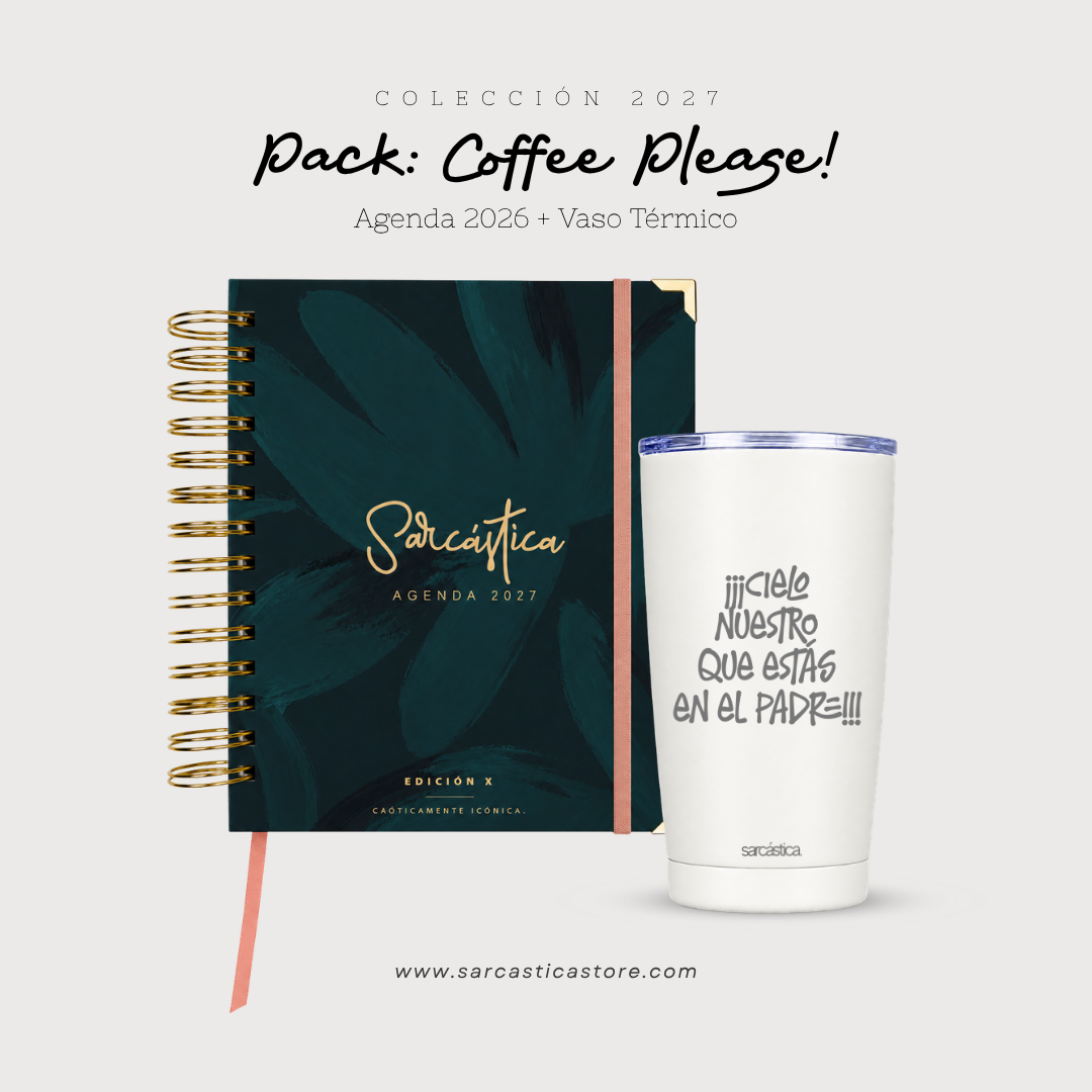 Pack Agenda: Coffee Please! (Agenda Sarcástica 2027 + Vaso Térmico) (PREVENTA)