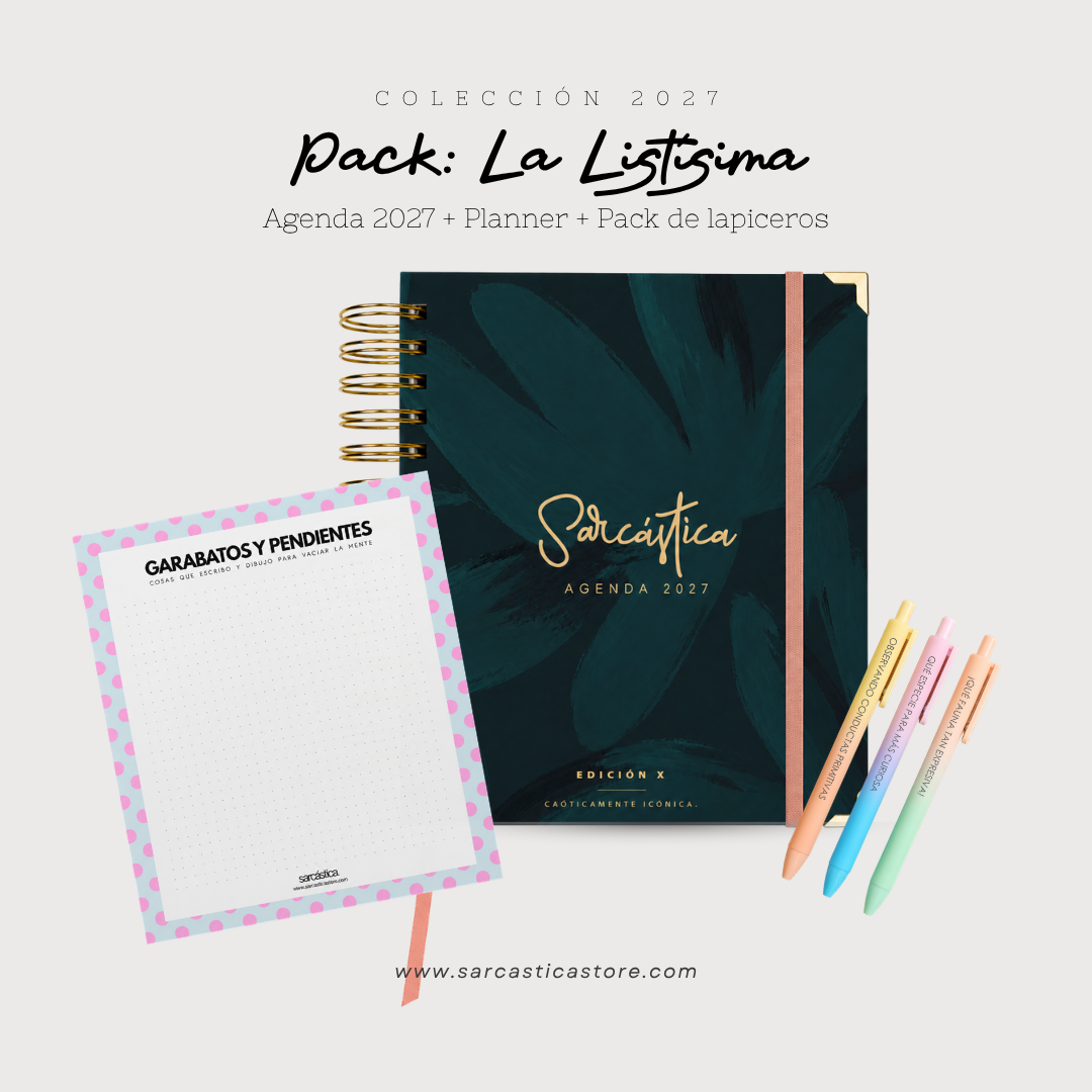 Pack Agenda: La Listísima (Agenda Sarcástica 2027 + Planner + Lapiceros) (PREVENTA)