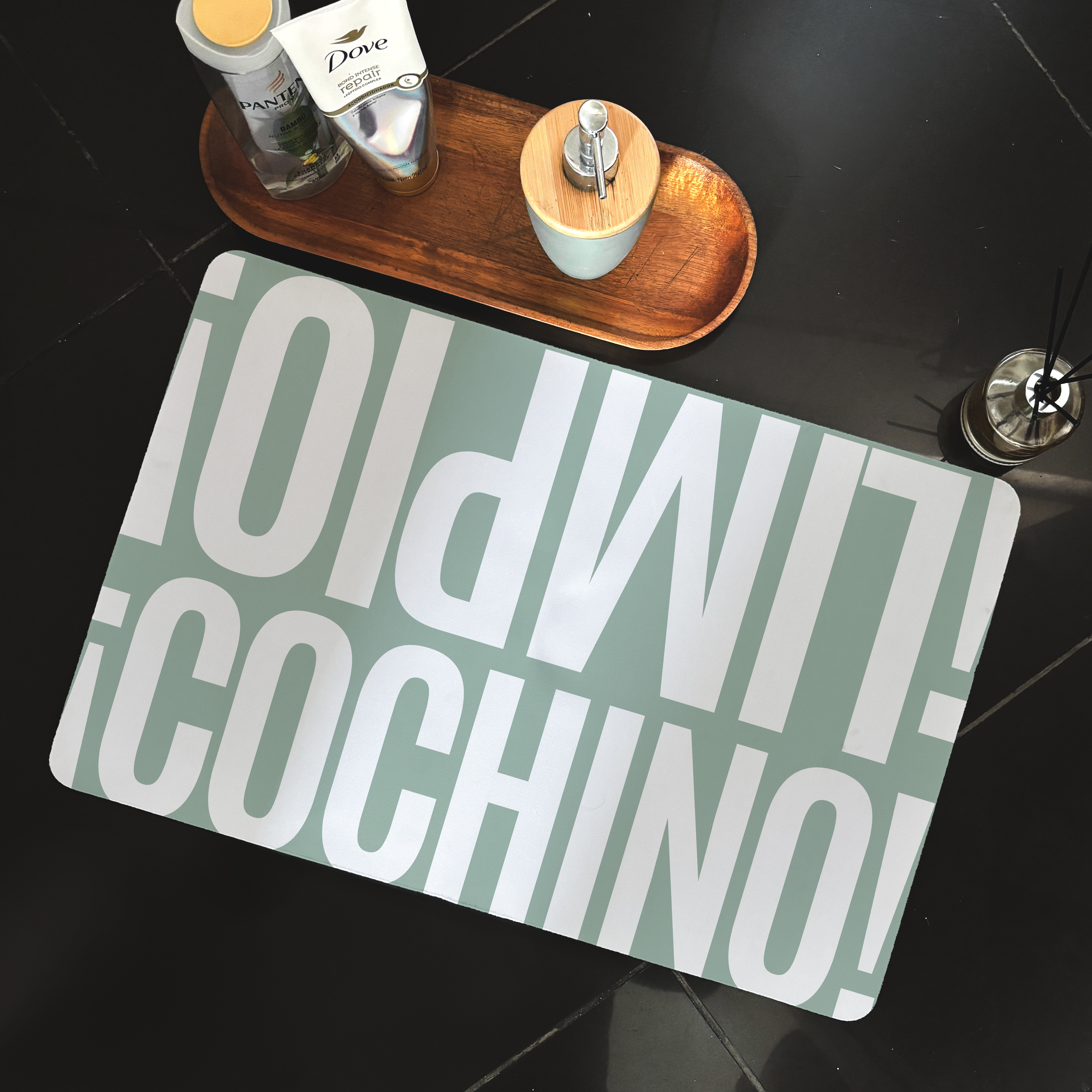 Tapete para baño - Limpio/Cochino