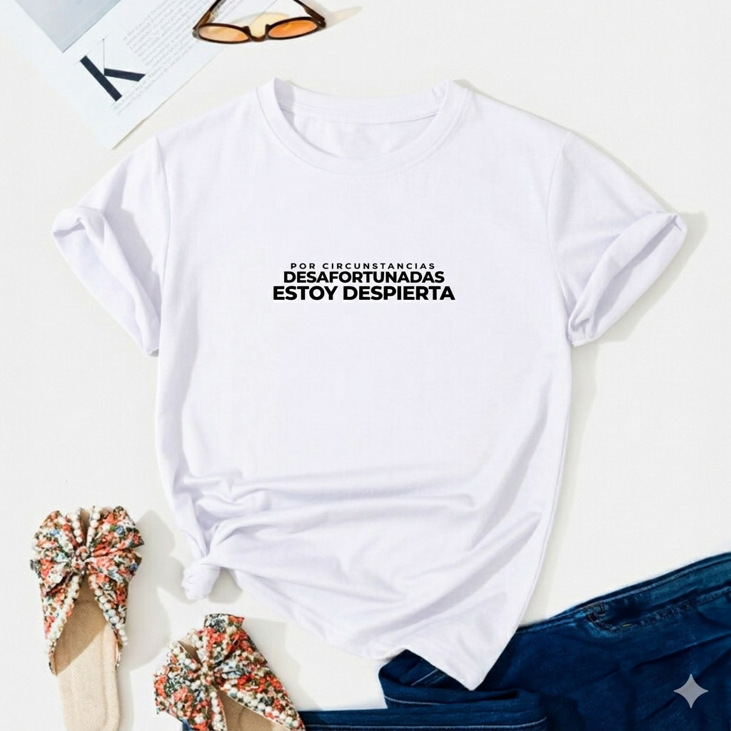 Polo Mujer Por circunstancias desafortunadas estoy despierta