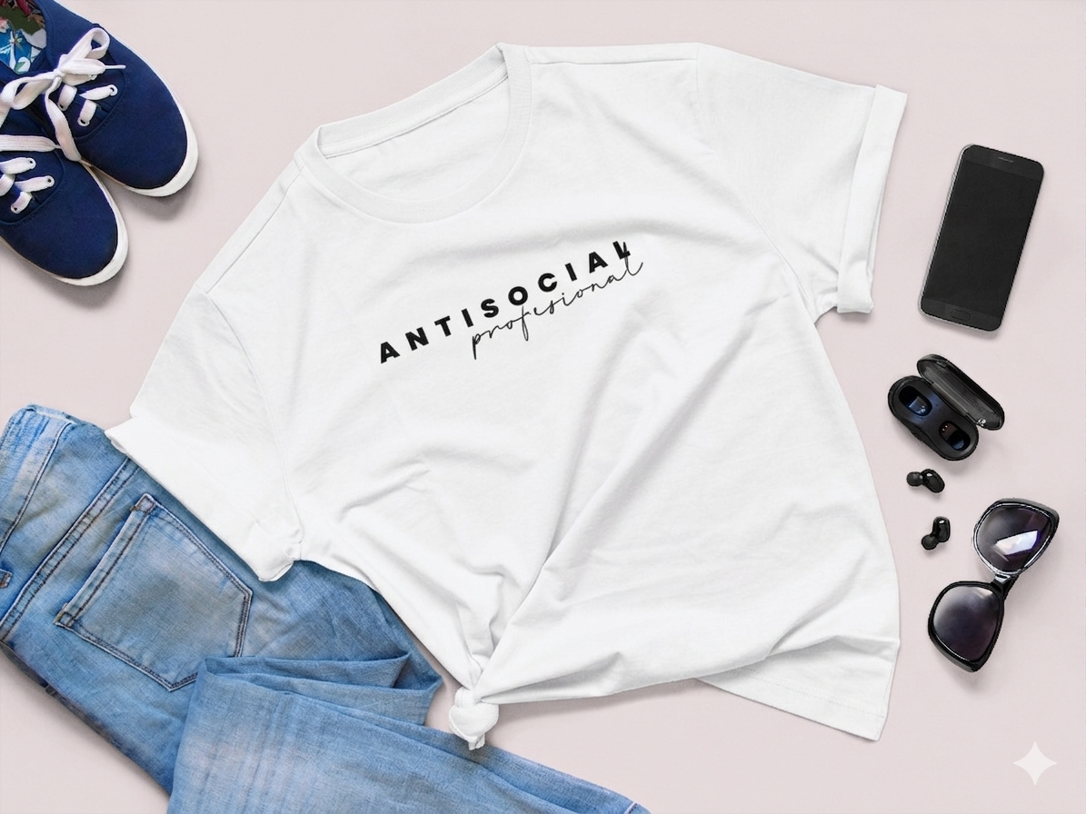Polo Mujer "Antisocial Profesional"