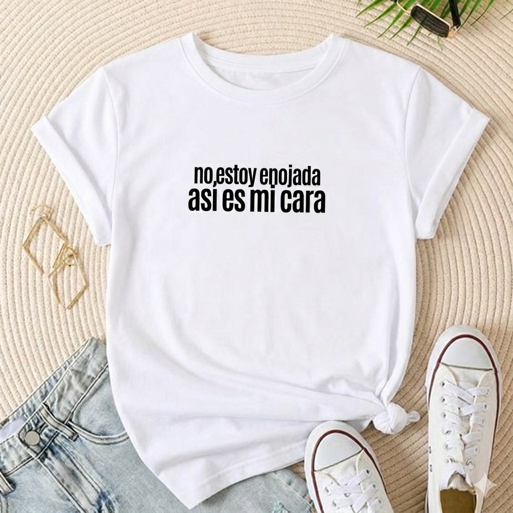 Polo Mujer No estoy enojada, así es mi cara