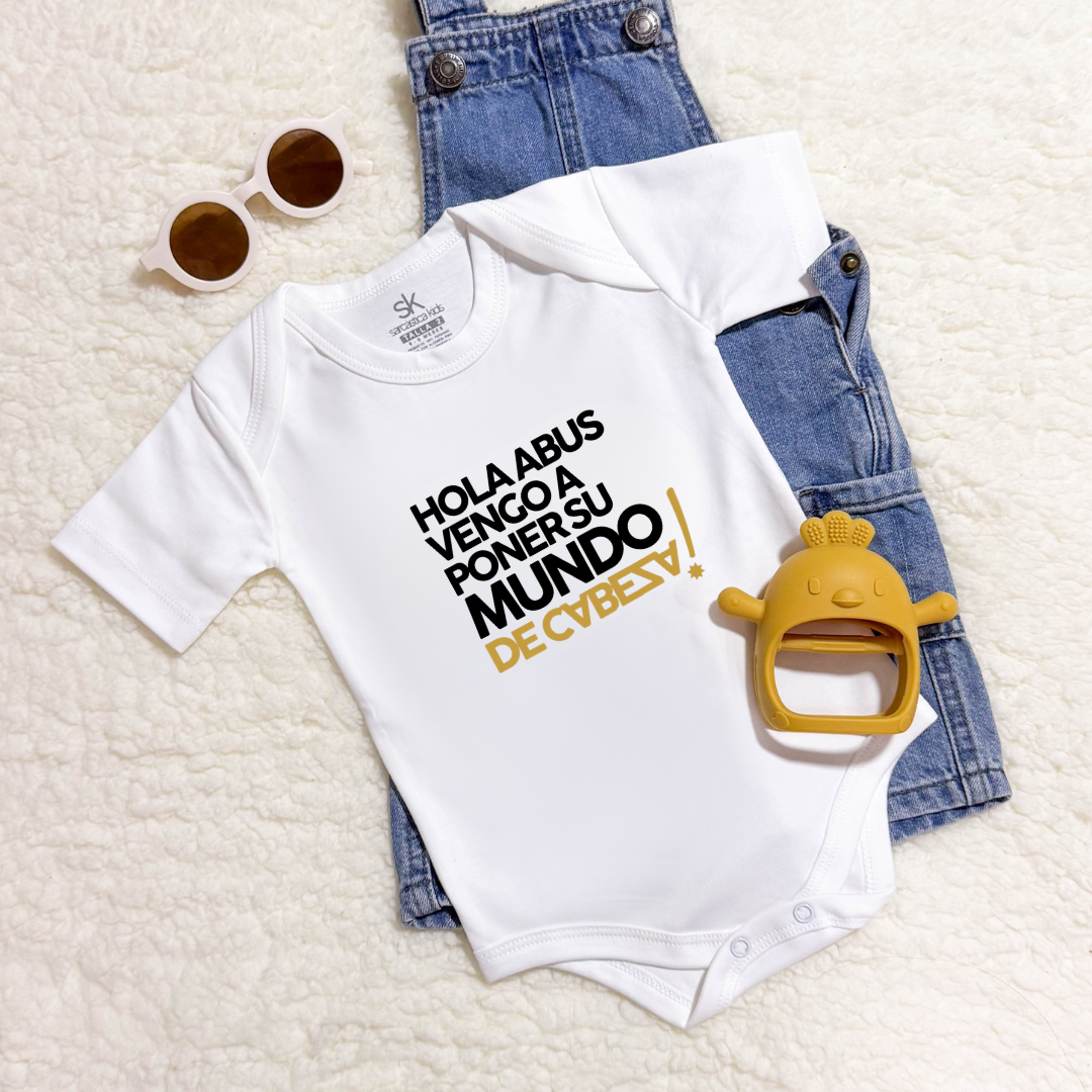 Body para Bebé - Vengo a poner su mundo de cabeza