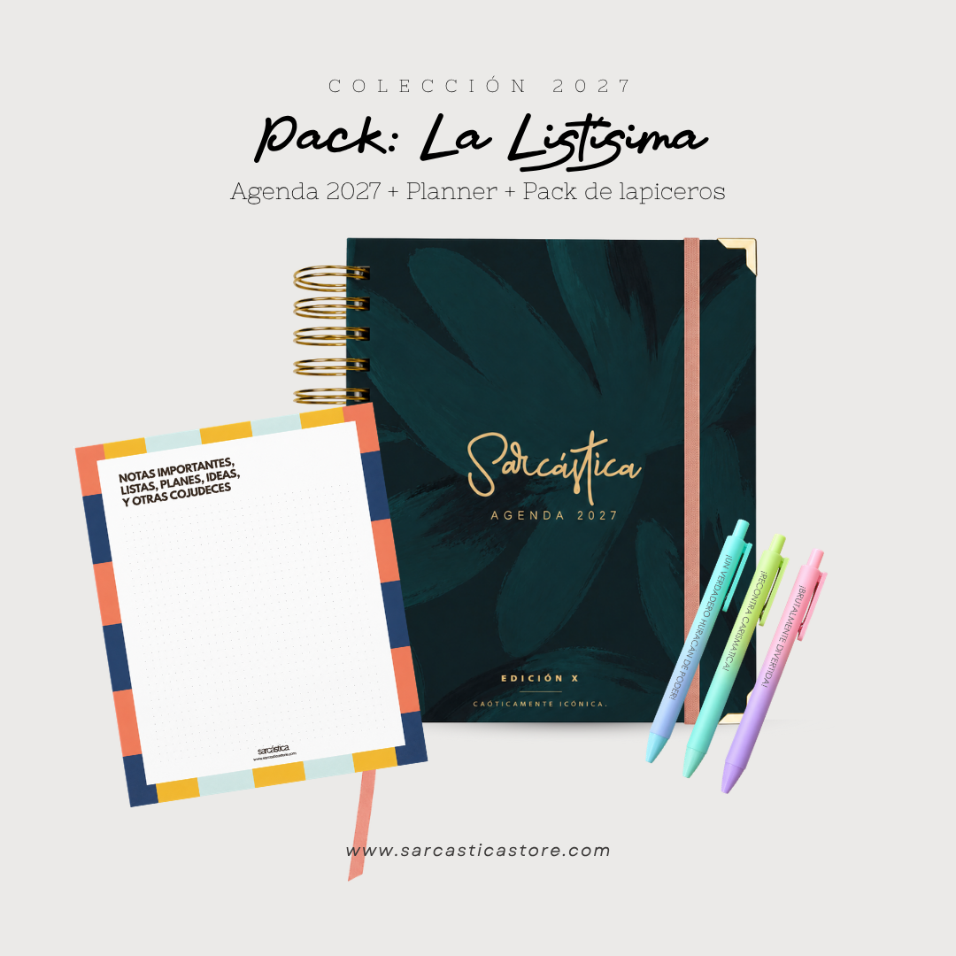 Pack Agenda: La Listísima (Agenda Sarcástica 2027 + Planner + Lapiceros) (PREVENTA)